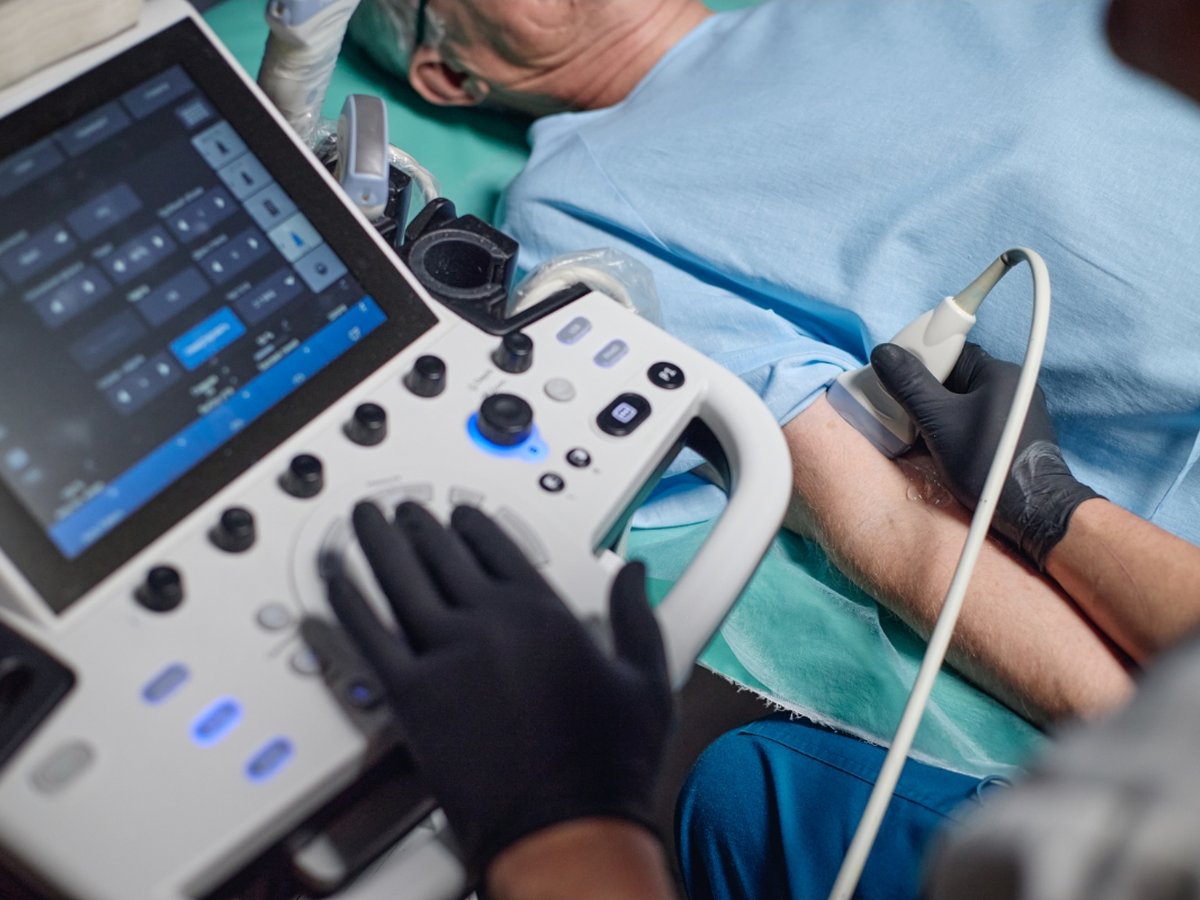 Vascular ultrasound exam in progress at South Texas Vascular Institute in Edinburg, TX