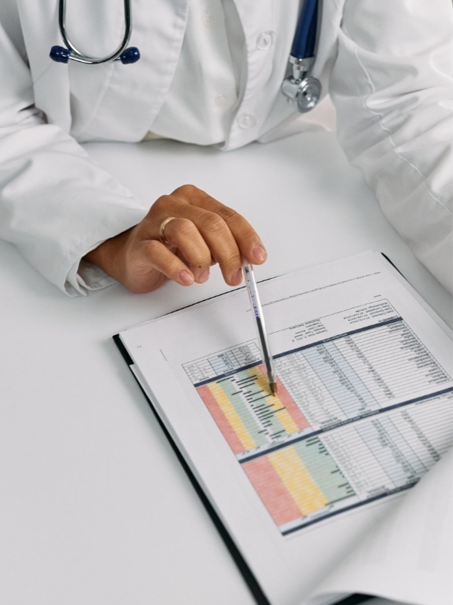 Dr. Ralph H. Brookshire III, DO, reviewing vascular ultrasound results at South Texas Vascular Institute in Edinburg, TX